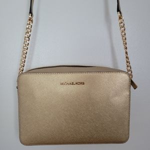 Michael Kors gold crossbody purse